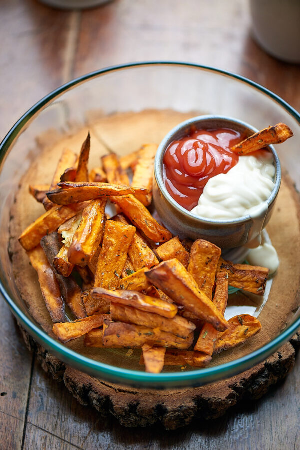 cours de cuisine frites de patates douces airfryer